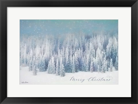 Framed Snowy Turquoise Forest Print