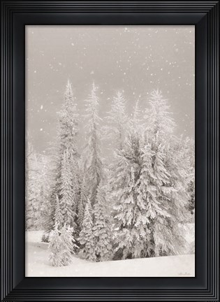 Framed Snowy Lava Mountain Print