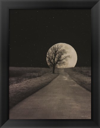 Framed Moonlit Country Road Print