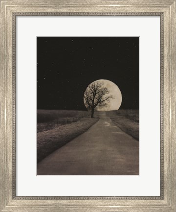 Framed Moonlit Country Road Print