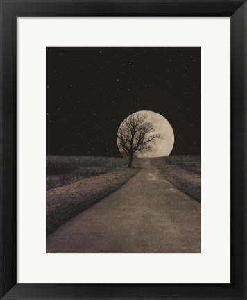 Framed Moonlit Country Road Print