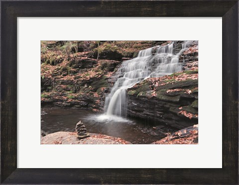 Framed Peaceful Day at Mohican Falls Print