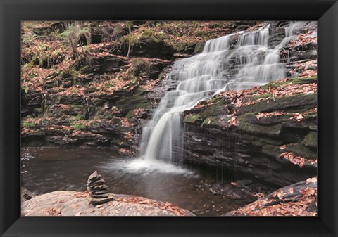 Framed Peaceful Day at Mohican Falls Print