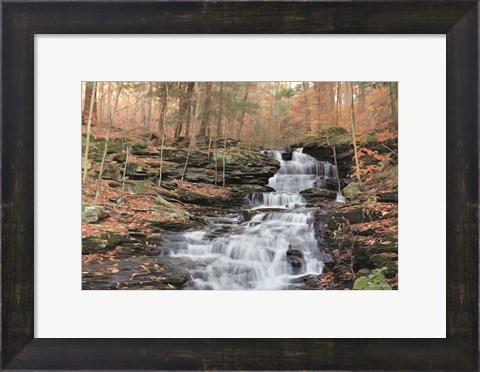Framed Waterfall Steps at Pigeon Run Print