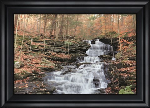 Framed Waterfall Steps at Pigeon Run Print