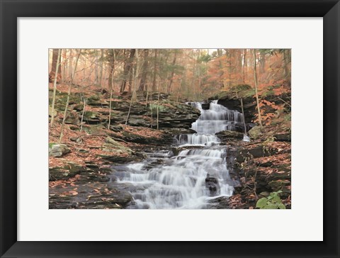 Framed Waterfall Steps at Pigeon Run Print