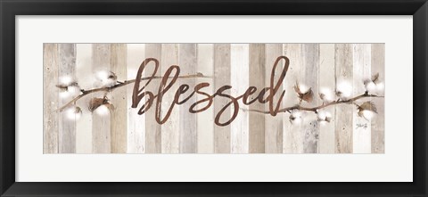 Framed Cotton Stems - Blessed Print