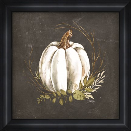 Framed White Pumpkin Print