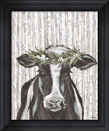 Framed Wanda the Winter Holstein Print