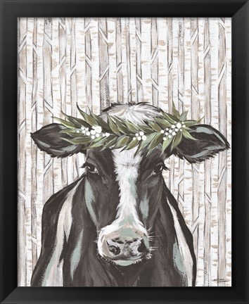 Framed Wanda the Winter Holstein Print