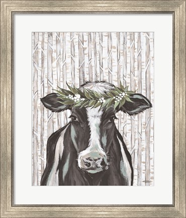 Framed Wanda the Winter Holstein Print
