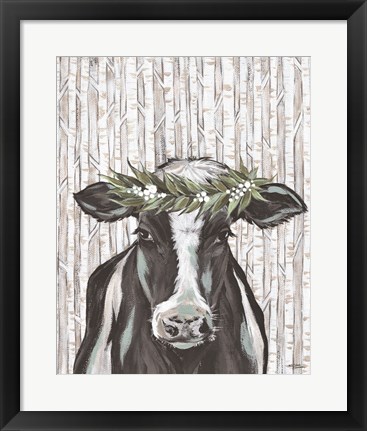 Framed Wanda the Winter Holstein Print