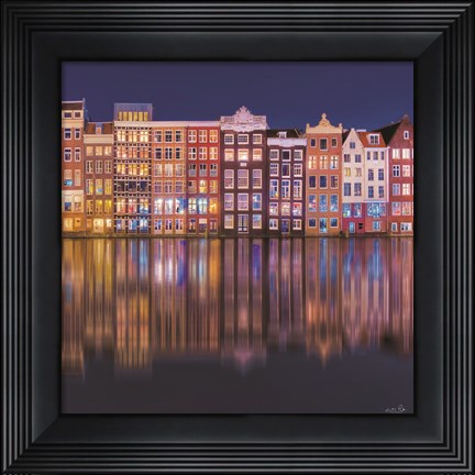 Framed Building Row Reflections 1 Print