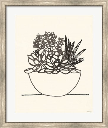 Framed Succulent Basket I Print