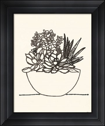 Framed Succulent Basket I Print