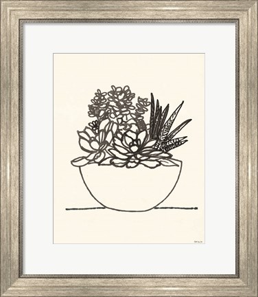 Framed Succulent Basket I Print