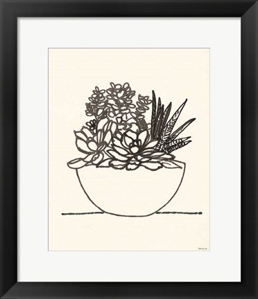 Framed Succulent Basket I Print