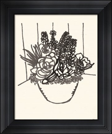 Framed Succulent Basket II Print