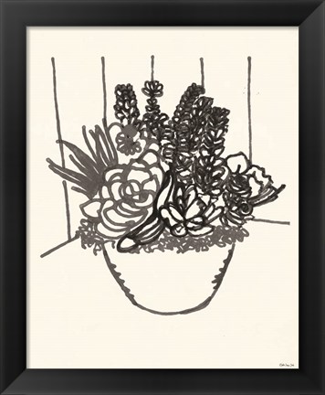 Framed Succulent Basket II Print