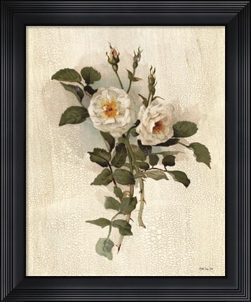 Framed White Roses Print