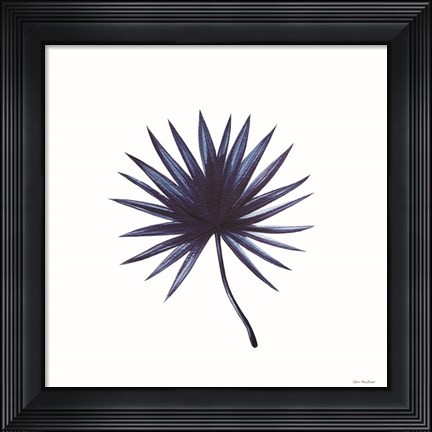 Framed Watercolor Blue Leaf II Print