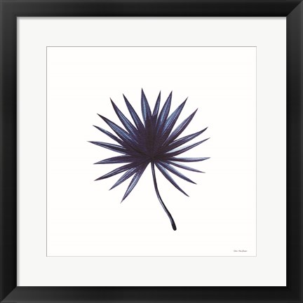 Framed Watercolor Blue Leaf II Print