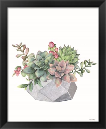 Framed Watercolor Succulents Print