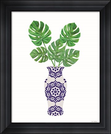 Framed Watercolor Blue Jar Print