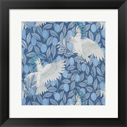 Framed Parrots and Lemons Print