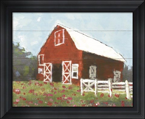 Framed Flower Field Barn Print