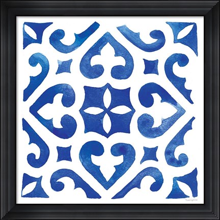 Framed Andalusian Tile I Print