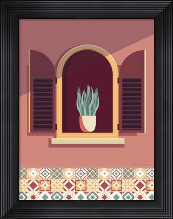 Framed Warm Window Lisboa Print