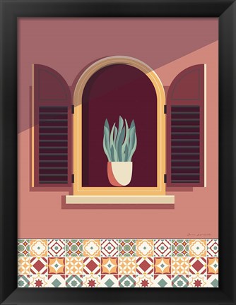 Framed Warm Window Lisboa Print