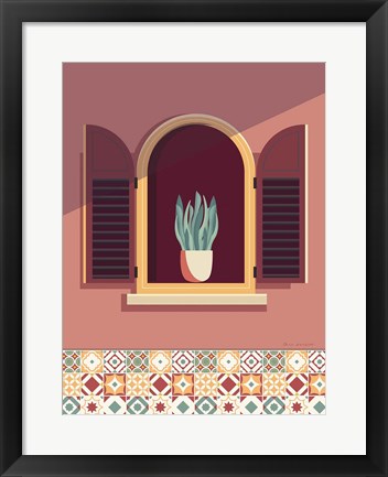 Framed Warm Window Lisboa Print