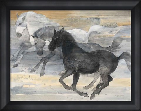 Framed Prancing Trio Print