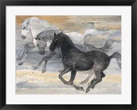 Framed Prancing Trio Print