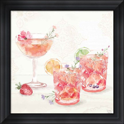 Framed Classy Cocktails V Print