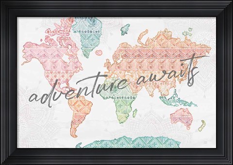 Framed Macrame Meander I Light Print