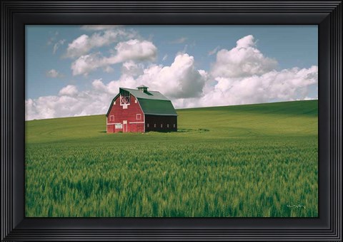 Framed Palouse Region Red Barn I Print