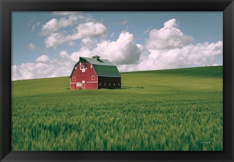 Framed Palouse Region Red Barn I Print