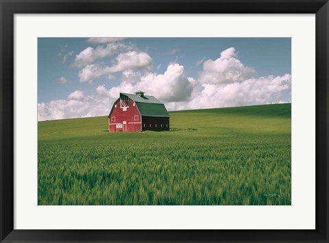 Framed Palouse Region Red Barn I Print