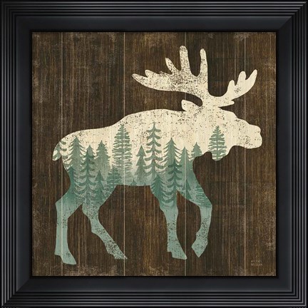 Framed Simple Living Moose Silhouette Print