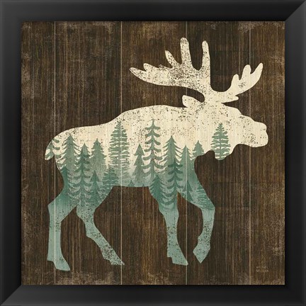 Framed Simple Living Moose Silhouette Print