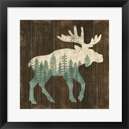 Framed Simple Living Moose Silhouette Print