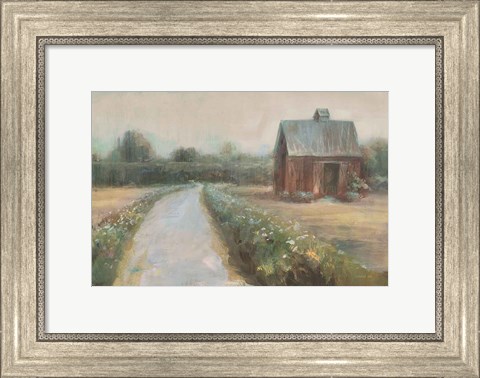 Framed Road to the Fields Neutral Print