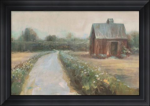 Framed Road to the Fields Neutral Print