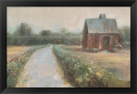 Framed Road to the Fields Neutral Print