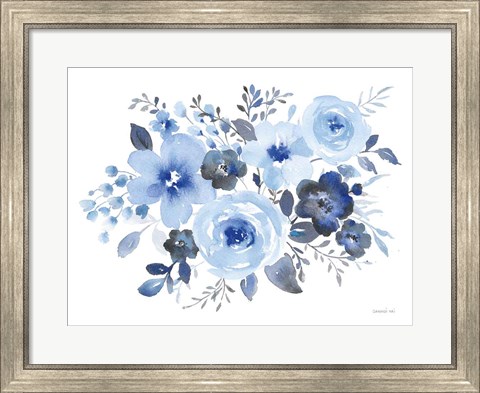 Framed Fresh Blue Bower II Print