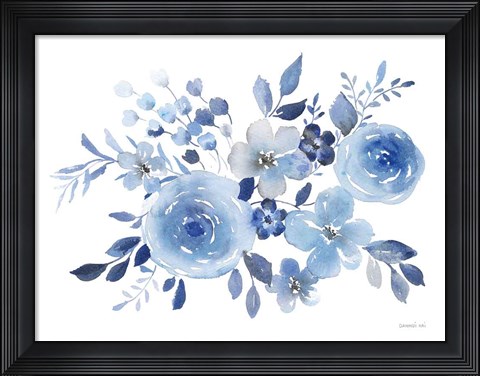 Framed Fresh Blue Bower I Print