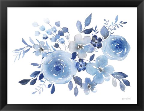 Framed Fresh Blue Bower I Print